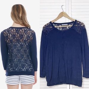 Octavia lace back cardigan